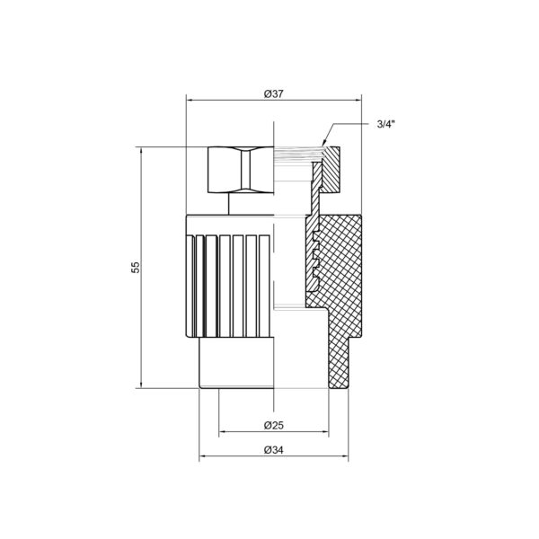 Муфта PPR Thermo Alliance з накидною гайкою 25х3/4" Муфта PPR Thermo Alliance з накидною гайкою 25х3/4"