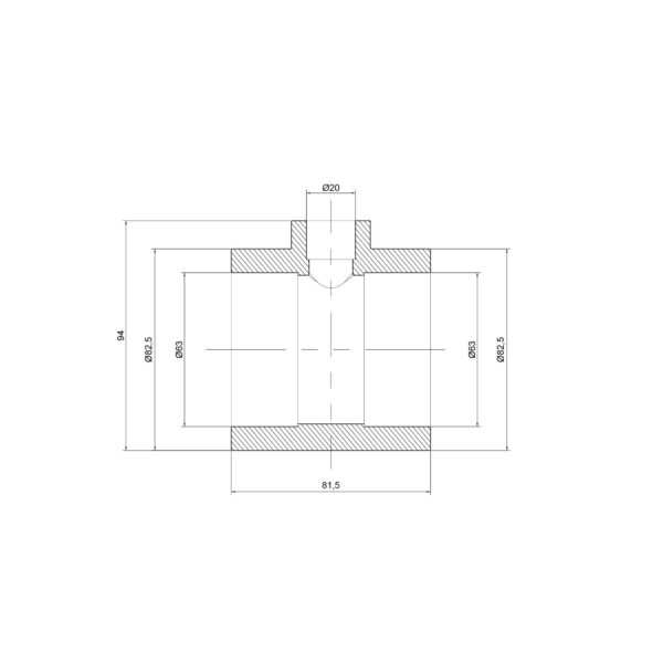Трійник PPR Thermo Alliance 63х20х63 Трійник PPR Thermo Alliance 63х20х63