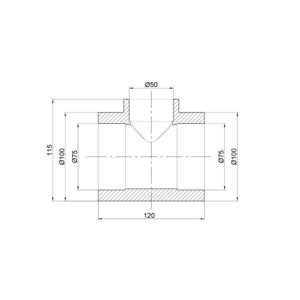 Трійник PPR Thermo Alliance 75х50х75 Трійник PPR Thermo Alliance 75х50х75