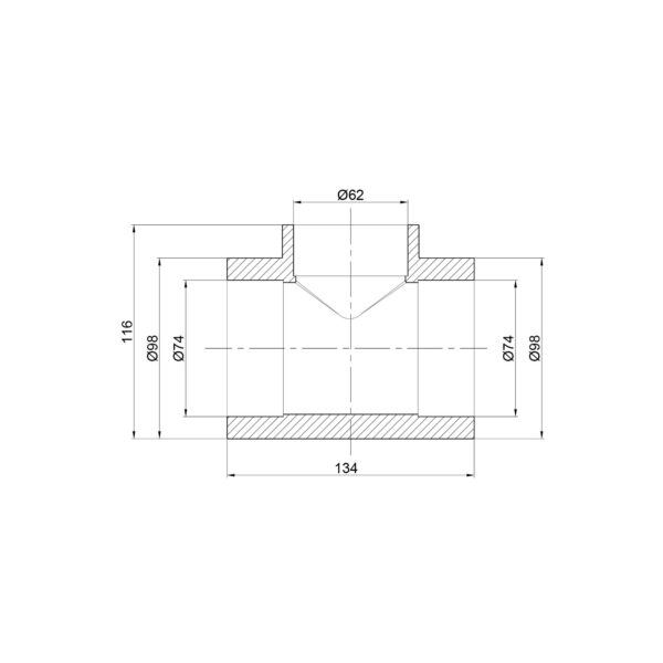 Трійник PPR Thermo Alliance 75х63х75 Трійник PPR Thermo Alliance 75х63х75