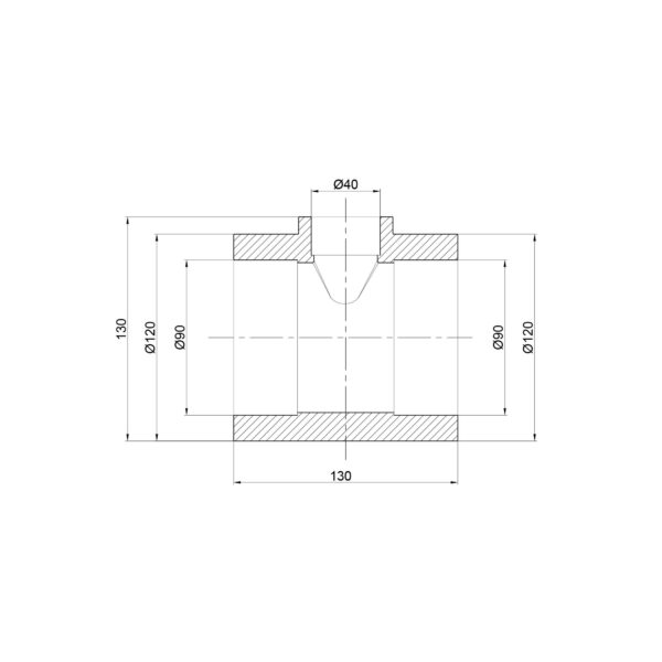 Трійник PPR Thermo Alliance 90х40х90 Трійник PPR Thermo Alliance 90х40х90