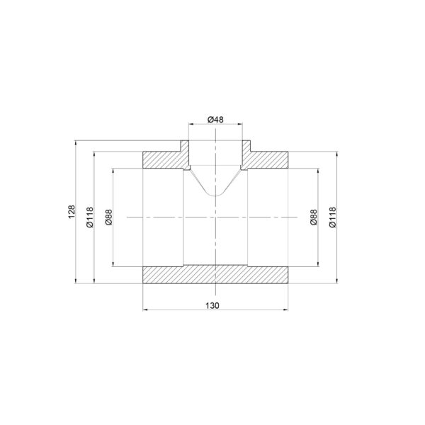 Трійник PPR Thermo Alliance 90х50х90 Трійник PPR Thermo Alliance 90х50х90