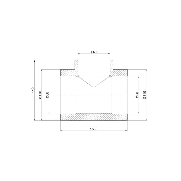 Трійник PPR Thermo Alliance 90х75х90 Трійник PPR Thermo Alliance 90х75х90