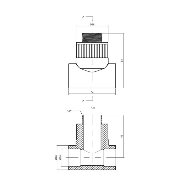 Трійник PPR Thermo Alliance 20х1/2"х20 ЗР Трійник PPR Thermo Alliance 20х1/2"х20 ЗР