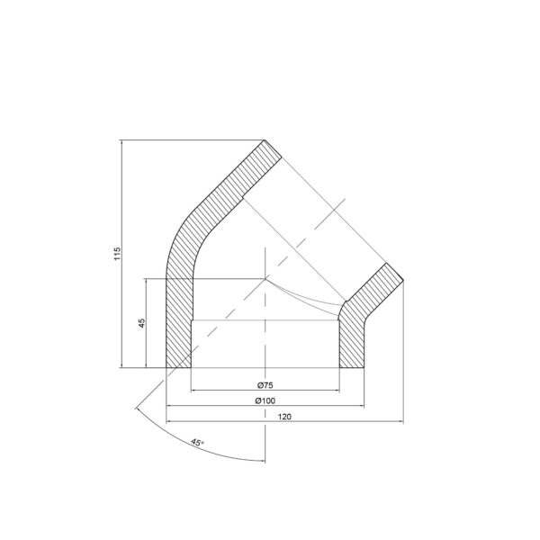 Кутик PPR Thermo Alliance 75, 45° Кутик PPR Thermo Alliance 75, 45°