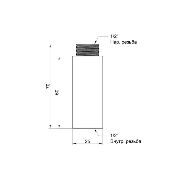 Подовжувач Icma 1/2", 60 мм №19 Подовжувач Icma 1/2", 60 мм №19