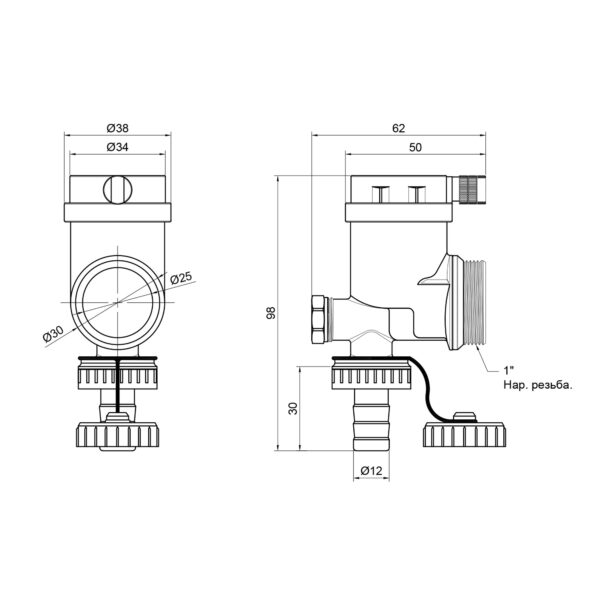 Зливна групаThermo Alliance Standart 1'' SD367W25 Зливна групаThermo Alliance Standart 1'' SD367W25