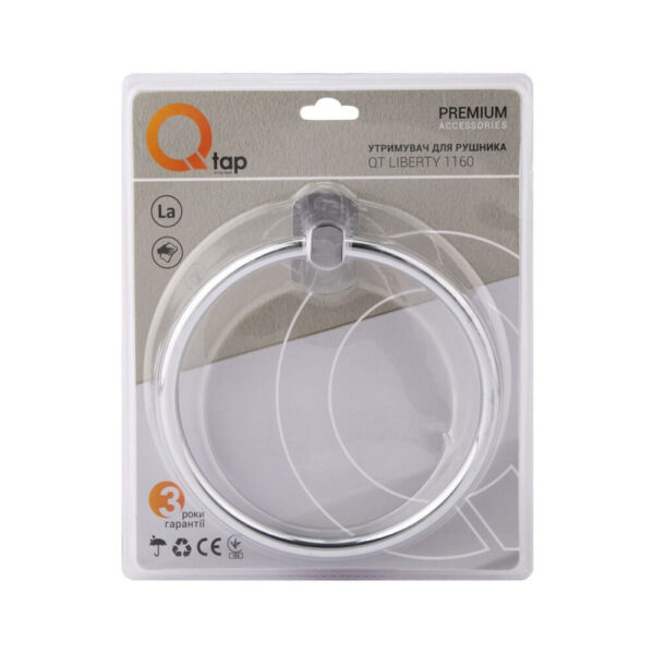 Тримач для рушника Qtap Liberty D 160 мм QTLIBCRM1160 Chrome Тримач для рушника Qtap Liberty D 160 мм QTLIBCRM1160 Chrome