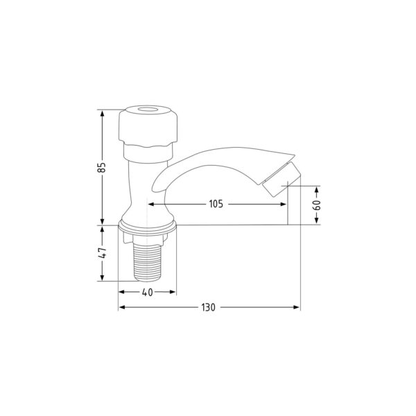 Кран на одну воду для раковини Brinex BW 0221 Кран на одну воду для раковини Brinex BW 0221