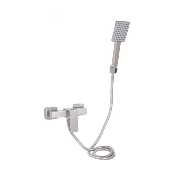 Змішувач для душу Lidz Kubis 010 (з душовим гарнітуром) (k35) LDKUB010NKS28535 Nickel Змішувач для душу Lidz Kubis 010 (з душовим гарнітуром) (k35) LDKUB010NKS28535 Nickel