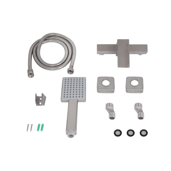 Змішувач для душу Lidz Kubis 010 (з душовим гарнітуром) (k35) LDKUB010NKS28535 Nickel Змішувач для душу Lidz Kubis 010 (з душовим гарнітуром) (k35) LDKUB010NKS28535 Nickel