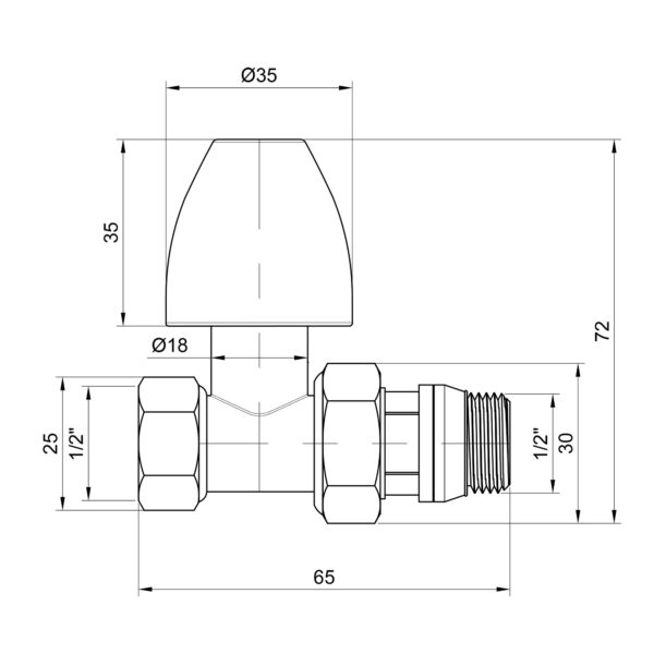 Кран радіаторний Thermo Alliance Base 1/2" ВЗ з антипротіканням прямий SD226W15 Кран радіаторний Thermo Alliance Base 1/2" ВЗ з антипротіканням прямий SD226W15