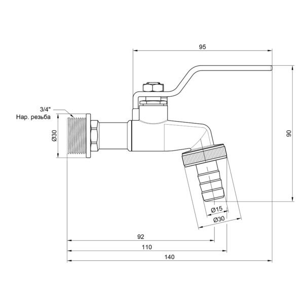 Кран поливальний Thermo Alliance Standart 3/4" SD140W20 Кран поливальний Thermo Alliance Standart 3/4" SD140W20