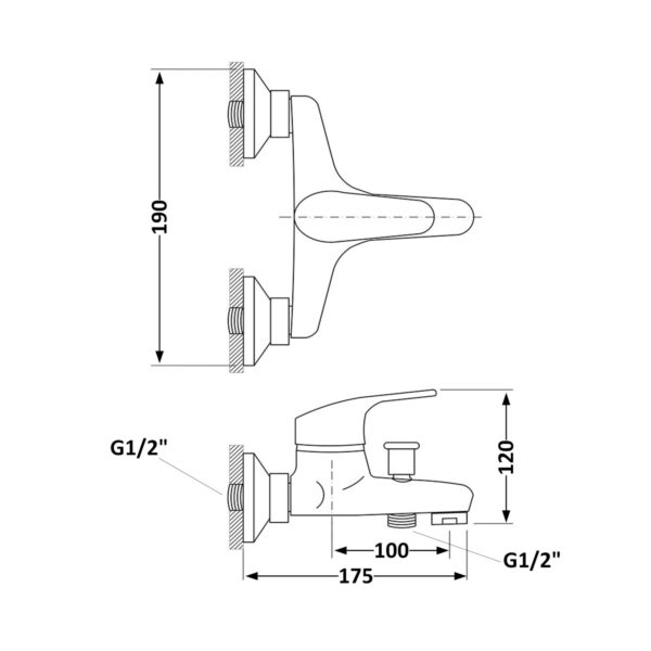 Змішувач для ванни Brinex 36W 006 Змішувач для ванни Brinex 36W 006