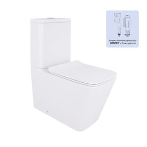 Унітаз-компакт Qtap Crow безобідковий з сідінням Soft-close QT05222170W Унітаз-компакт Qtap Crow безобідковий з сідінням Soft-close QT05222170W