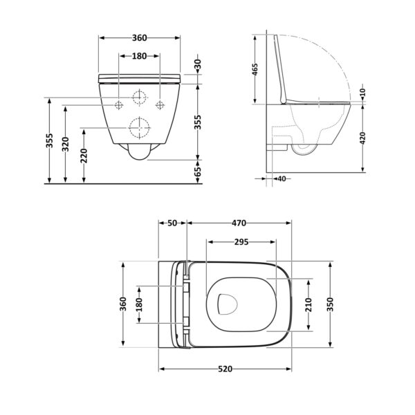 Унітаз підвісний Qtap Crow Rimless безобідковий з сідінням Soft-close QT05335170W Унітаз підвісний Qtap Crow Rimless безобідковий з сідінням Soft-close QT05335170W