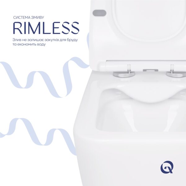 Унітаз підвісний Qtap Crow Rimless безобідковий з сідінням Soft-close QT05335170W Унітаз підвісний Qtap Crow Rimless безобідковий з сідінням Soft-close QT05335170W
