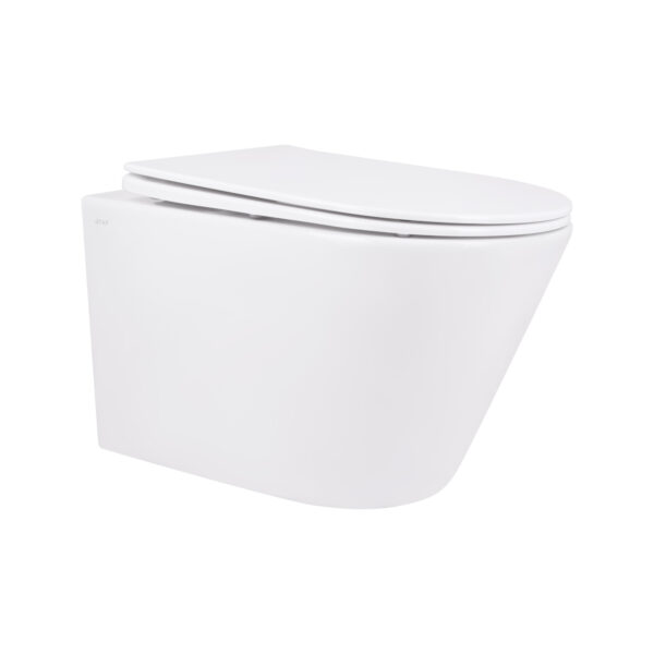 Унитаз подвесной Qtap Swan безободковый с седалием Soft-close QT16335178W Унітаз підвісний Qtap Swan безобідковий з сідінням Soft-close QT16335178W