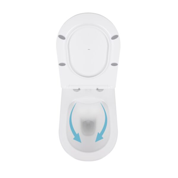Унитаз подвесной Qtap Swan безободковый с седалием Soft-close QT16335178W Унітаз підвісний Qtap Swan безобідковий з сідінням Soft-close QT16335178W