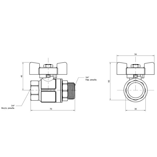 Кран кульовий Icma 3/4" прямий №351 Кран кульовий Icma 3/4" прямий №351