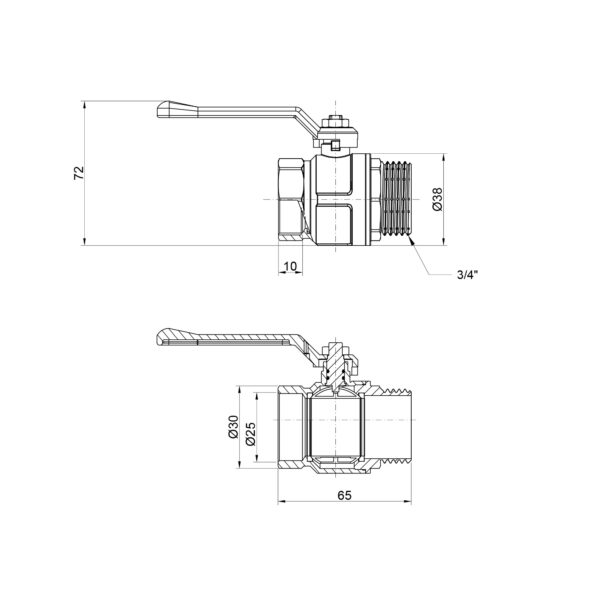 Кран кульовий Icma 3/4" прямий №352 Кран кульовий Icma 3/4" прямий №352