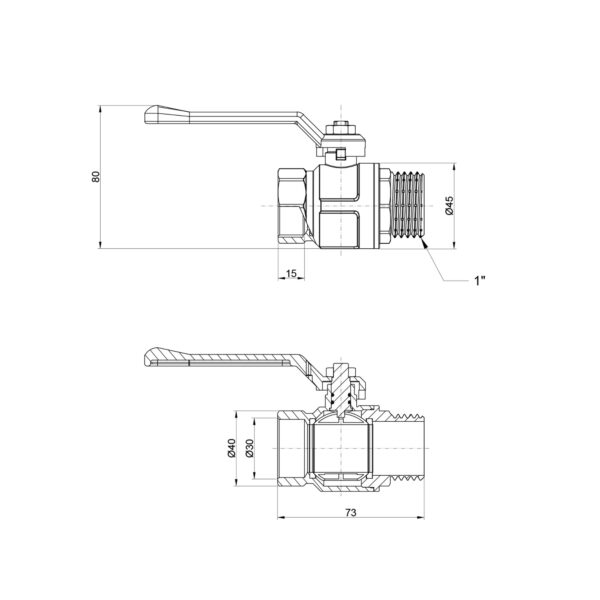 Кран кульовий Icma 1" прямий №352 Кран кульовий Icma 1" прямий №352