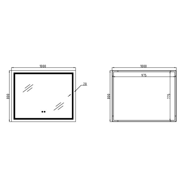 Дзеркало Qtap Mideya (DC-F614) 1000х800 з LED-підсвічуванням Touch, з антизапотіванням, димером QT2078F614W Дзеркало Qtap Mideya (DC-F614) 1000х800 з LED-підсвічуванням Touch, з антизапотіванням, димером QT2078F614W