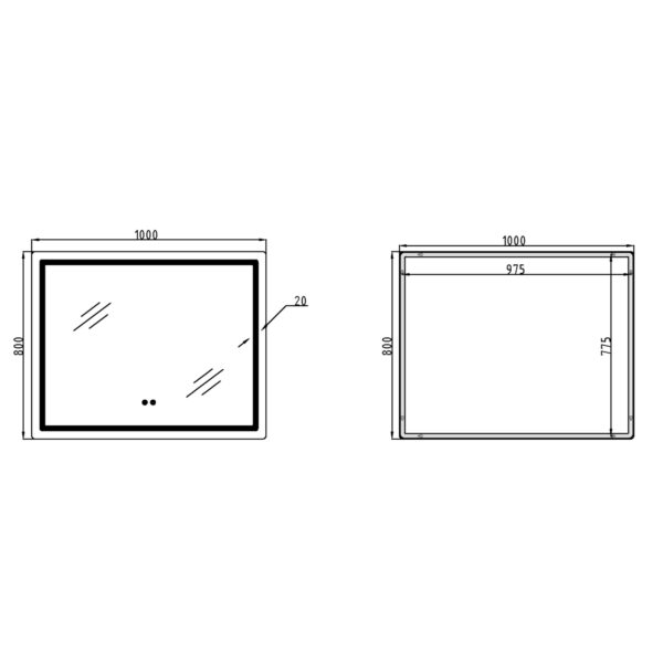 Зеркало Qtap Mideya (DC-F910) 1000х800 с LED-подсветкой Touch, с антизапотеванием, диммером QT2078F910W Дзеркало Qtap Mideya (DC-F910) 1000х800 з LED-підсвічуванням Touch, з антизапотіванням, димером QT2078F910W