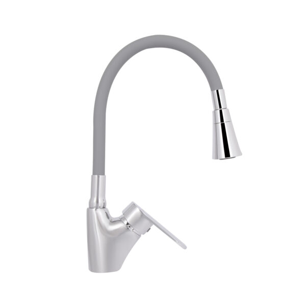 Смеситель для кухни Lidz Tani 007F3 с гибким изливом (k40) LDTAN007F3GCR31869 Chrome/Grey Змішувач для кухні Lidz Tani 007F3 з гнучким виливом (k40) LDTAN007F3GCR31869 Chrome/Grey