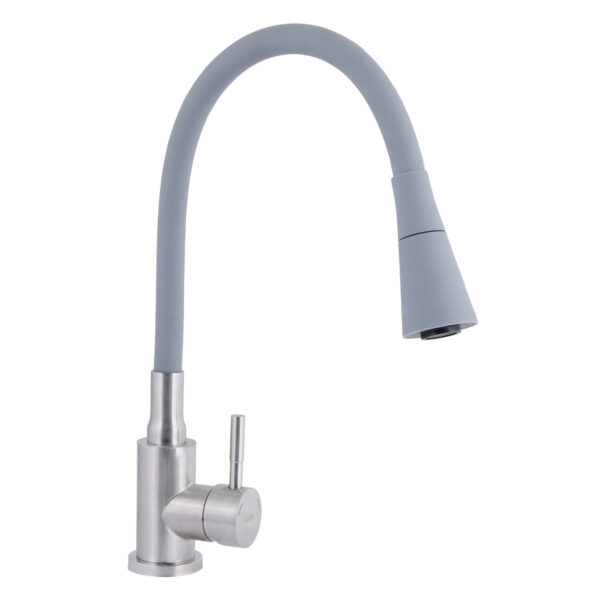 Смеситель для кухни Lidz Aria 015F31 с гибким изливом (k35) LDARI015F31GNK31871 Grey / Nickel Змішувач для кухні Lidz Aria 015F31 з гнучким виливом (k35) LDARI015F31GNK31871 Grey / Nickel