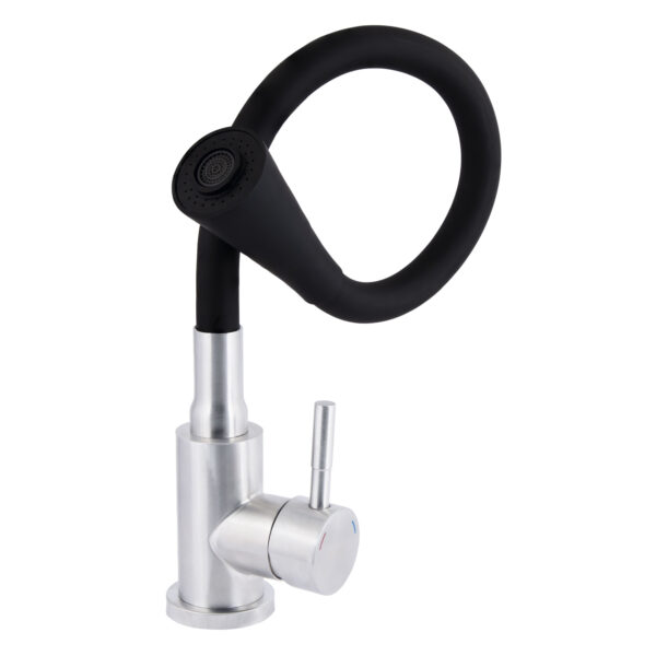 Смеситель для кухни Lidz Aria 015F31 с гибким изливом (k35) LDARI015F31BNK31872 Black / Nickel Змішувач для кухні Lidz Aria 015F31 з гнучким виливом (k35) LDARI015F31BNK31872 Black / Nickel