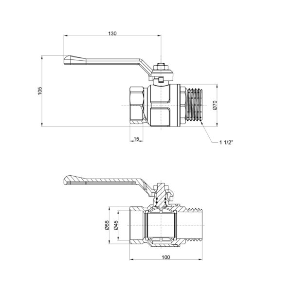 Кран кульовий Icma 1" 1/2 прямий №352 Кран кульовий Icma 1" 1/2 прямий №352