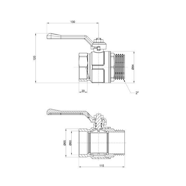 Кран кульовий Icma 2" прямий №352 Кран кульовий Icma 2" прямий №352