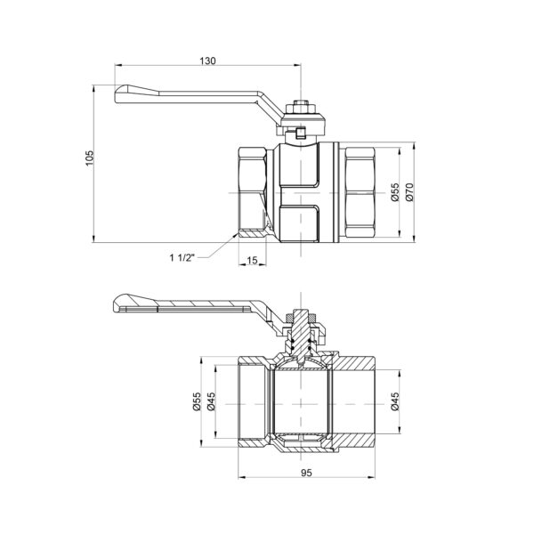 Кран кульовий Icma 1" 1/2 прямий №350 Кран кульовий Icma 1" 1/2 прямий №350