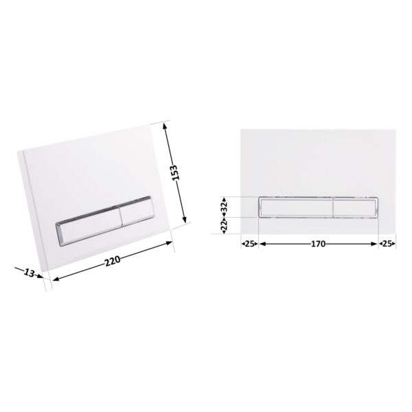 Панель змиву для унітаза Qtap Nest QT0111M08V1384W