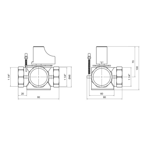 Клапан триходовий Thermo Alliance Standart 1" 1/4 ВР ручний SF363W32 Клапан триходовий Thermo Alliance Standart 1" 1/4 ВР ручний SF363W32