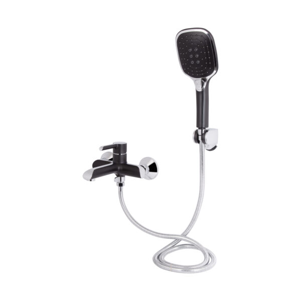 Змішувач для ванни Qtap Grand (з душовим гарнітуром) QTGRABCR006 Chrome/Black