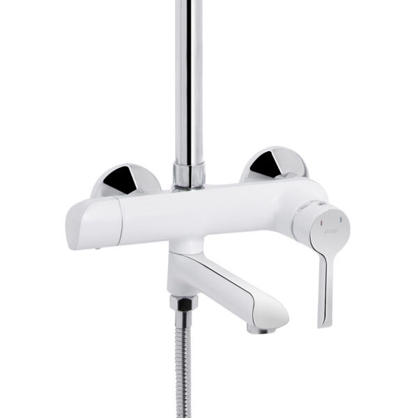 Душова система універсальна Qtap Grand на три споживачі (з виливом) QTGRAWCR1004 Chrome/White