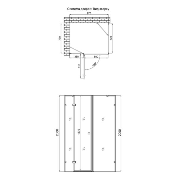 Душова кабіна Qtap Capricorn CRM1018RC6 100х80 см, скло Clear 6 мм, CalcLess, без піддона Душова кабіна Qtap Capricorn CRM1018RC6 100х80 см, скло Clear 6 мм, CalcLess, без піддона
