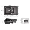 Кухонная мойка с дополнительной чашей Lidz 780x495/200 BLA-03 (LIDZBLA03780495200) Кухонна мийка з додатковою чашею Lidz 780x495/200 BLA-03 (LIDZBLA03780495200)