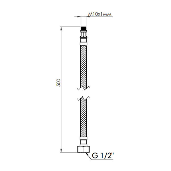 Гнучка підводка для води Thermo Alliance Forte М10 50 см (пара) SF390W50