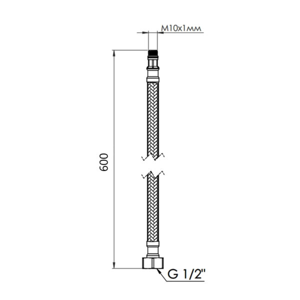 Гнучка підводка для води Thermo Alliance Forte М10 60 см (пара) SF390W60