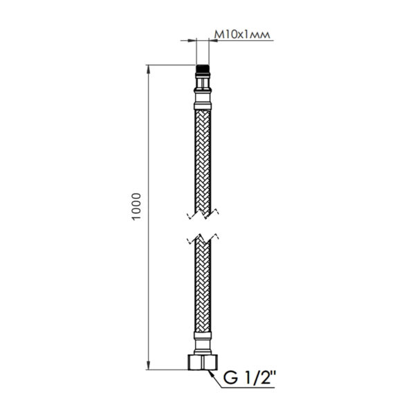 Гнучка підводка для води Thermo Alliance Forte М10 100 см (пара) SF390W100
