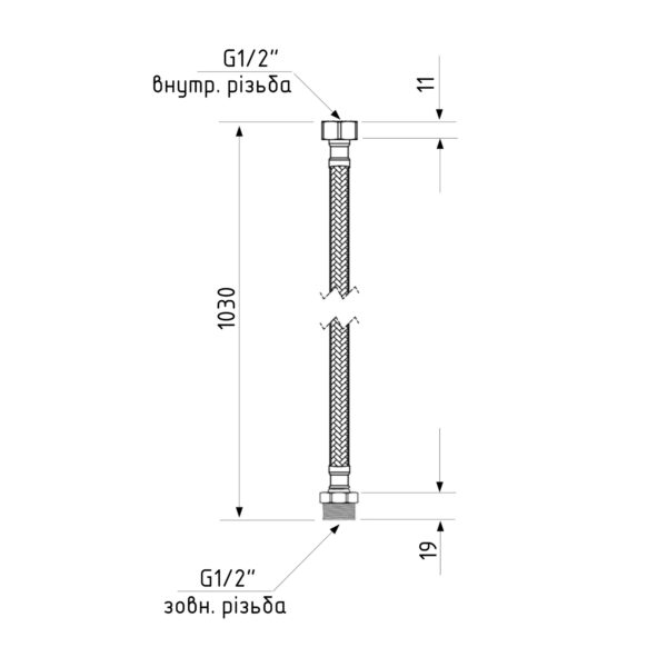 Гнучка підводка для води Thermo Alliance Forte ВЗ 100 см SF392W100 Гнучка підводка для води Thermo Alliance Forte ВЗ 100 см SF392W100