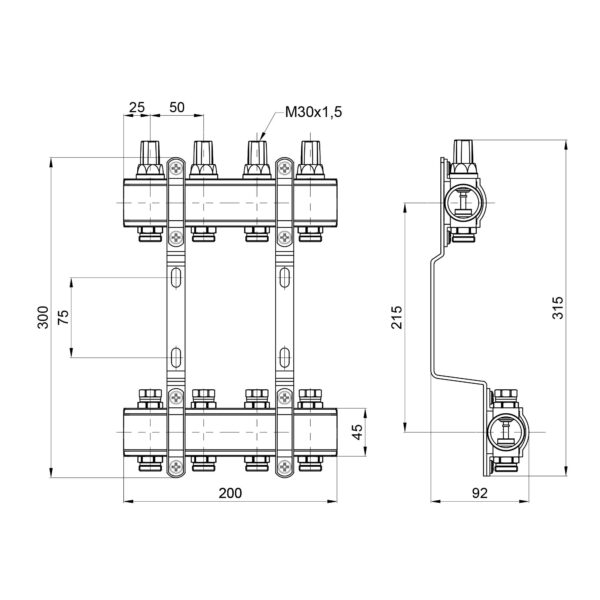 Колектор Thermo Alliance Forte 1" 4 виходи SF002W4 Колектор Thermo Alliance Forte 1" 4 виходи SF002W4