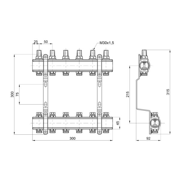 Колектор Thermo Alliance Forte 1" 6 виходів SF002W6 Колектор Thermo Alliance Forte 1" 6 виходів SF002W6