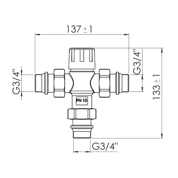 Змішувач термостатичний Thermo Alliance Forte 3/4" SF010W20 Змішувач термостатичний Thermo Alliance Forte 3/4" SF010W20