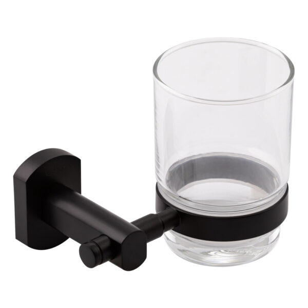 Склянка з тримачем Qtap Liberty настінна QTLIBBLM1158 Black Склянка з тримачем Qtap Liberty настінна QTLIBBLM1158 Black