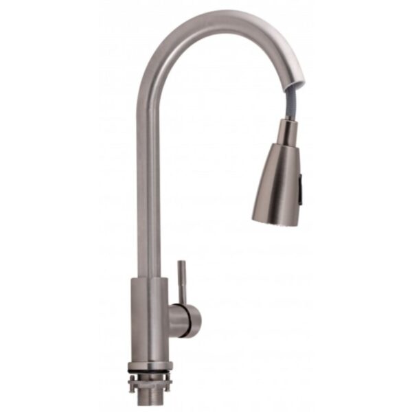 Смеситель для кухни Lidz Aria 015FL с выдвижным изливом (k35) LDARI015FLNKS34945 Nickel Змішувач для кухні Lidz Aria 015FL з висувним виливом (k35) LDARI015FLNKS34945 Nickel