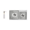 Мойка для кухни с двумя чашами интегрированная Lidz Handmade H7843 (LDH7843BRU35387) Brushed Steel 3,0/1,0 мм Мийка для кухні з двома чашами інтегрована Lidz Handmade H7843 (LDH7843BRU35387) Brushed Steel 3,0/1,0 мм